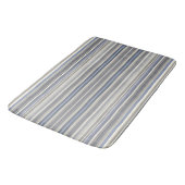 Misty Blue Grey Stripes Badmat (Gekanteld)