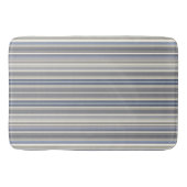 Misty Blue Grey Stripes Badmat (Voorkant)