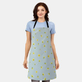 Misty Blue Japanese Winter Cosmos Floral Pattern Schort (Gedragen)
