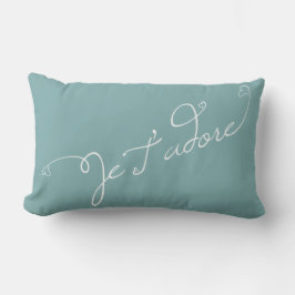Misty Blue Je T Adore French Phrase I Adore You Kussen