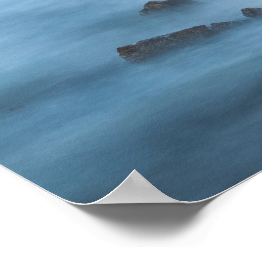 Misty blue long exposure of rocks in zee poster (Hoek)