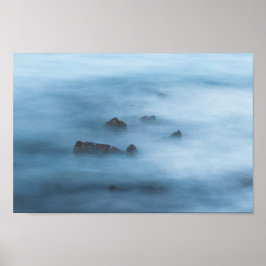 Misty blue long exposure of rocks in zee poster