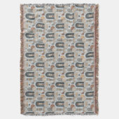 Misty Blue Moderne Boho Bogen Worpdeken Deken (Voorkant Verticaal)