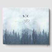 Misty Blue Mountains & Pines Rustieke bruiloft Gastenboek (Achterkant)
