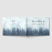 Misty Blue Mountains & Pines Rustieke bruiloft Gastenboek (Volledig)