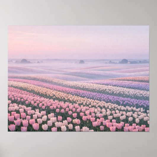 Misty Blue Ocean Horizon Poster - Minimalist Calm (Voorkant)