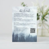 Misty Blue Pine Bomen Bruiloft Details QR Code Informatiekaartje (Staand voorkant)