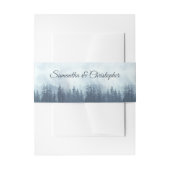 Misty Blue Pine Tree Forest rustieke bruiloft Uitnodigingen Wikkel (Voorkant Voorbeeld)