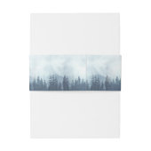 Misty Blue Pine Tree Forest rustieke bruiloft Uitnodigingen Wikkel (Achterkant Voorbeeld)