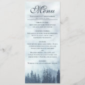 Misty Blue Pine Trees Rustic Elegance Wedding Menu (Voorkant)
