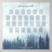 Misty Blue Pines 26 Table Wedding Seating Chart Poster (Voorkant)