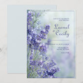 Misty Blue Romantic Lavender Frame Kaart (Voorkant / Achterkant)