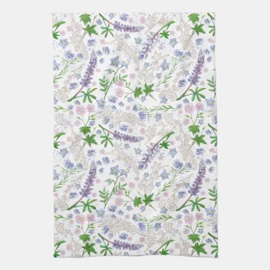 Misty Blue Snow White Kitchen Towel Theedoek (Verticaal)