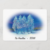 Misty Blue Spruce Trees Northern Lights Painting (Voorkant)