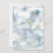 Misty Blue Waterverf Wedding Invitation Elegant Kaart (Achterkant)