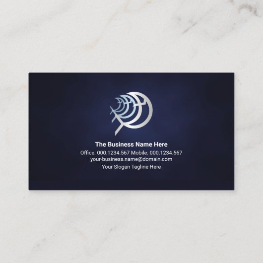 Misty Blue Zee Grunge Silver Yacht Game Vist Visitekaartje (Achterkant)