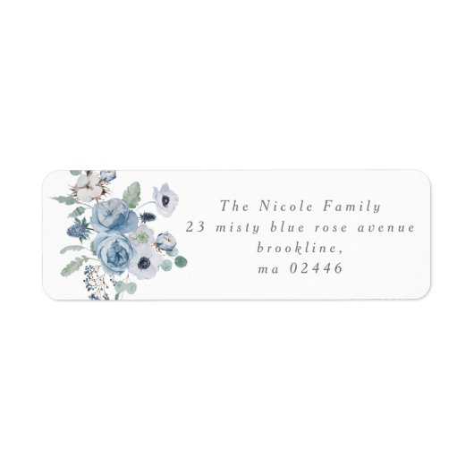 Misty Blues Return Address Labels (Voorkant)