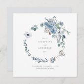 Misty Blues Wreath Save The Date Menu (Voorkant / Achterkant)