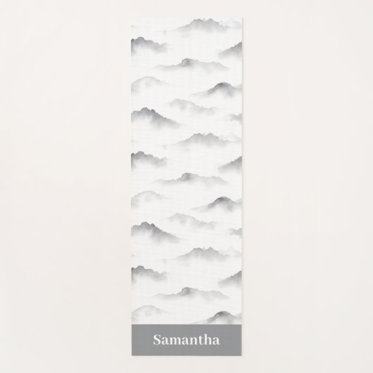 Misty Brushstroke Texture Zen Ink Yogamat (Voorkant)