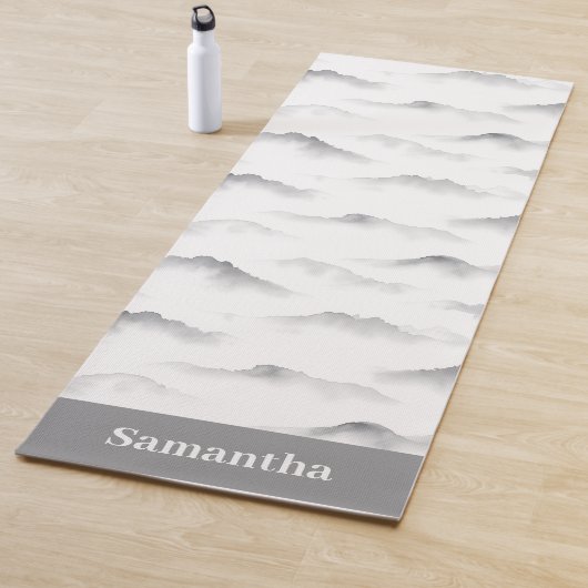 Misty Brushstroke Texture Zen Ink Yogamat (In situ)