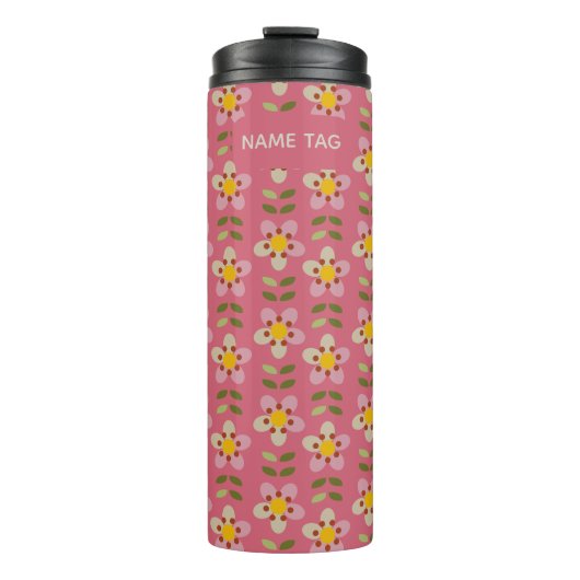 Misty Charm Bloemen Thermische Tumbler Thermosbeker (Voorkant)