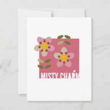 MISTY CHARM - Moderne bloemkaart uitnodigingkaart