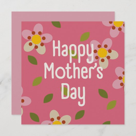 MISTY CHARM - Moederdag Floral Invitation Kaart (Voorkant / Achterkant)