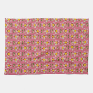 Misty Charm - Roze Dromerige Bloemen Theedoek