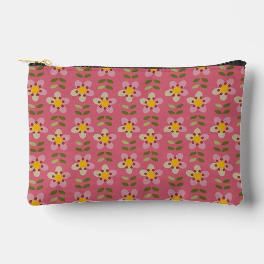Misty Charm - Schattigee Roze Bloemen Accessoires  Etui (Voorkant)