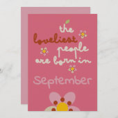 MISTY CHARM - Verjaardag Bloemenuitnodiging Kaart (Voorkant / Achterkant)