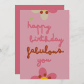 MISTY CHARM - Verjaardag Bloemenuitnodiging Kaart (Voorkant / Achterkant)