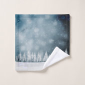 Misty Christmas Bergen en Bomen Handdoek badset (Wasdoekje)