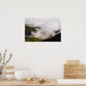 Misty clouds over the mountains in Madeira island Poster (Keuken)