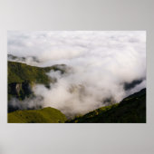 Misty clouds over the mountains in Madeira island Poster (Voorkant)