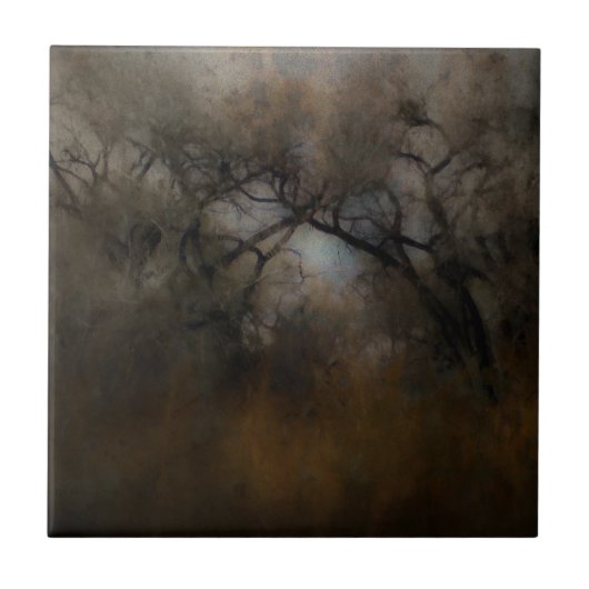 Misty Cottonwoods Tegeltje (Voorkant)