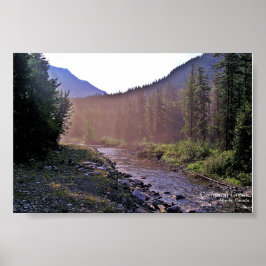 Misty Creek Sunrise Glacier-Waterton Parks Poster