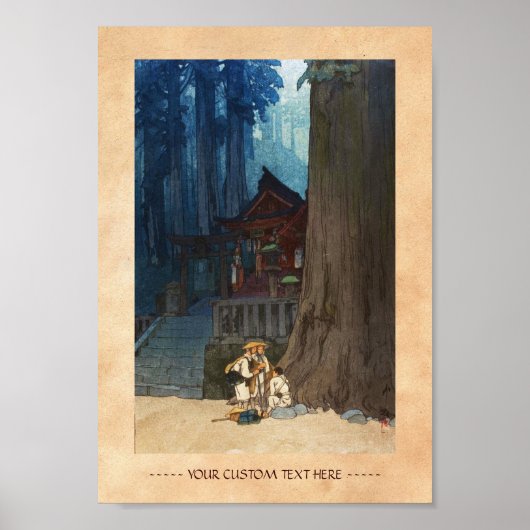 Misty day in Nikko Hiroshi Yoshida woodblock art Poster (Voorkant)