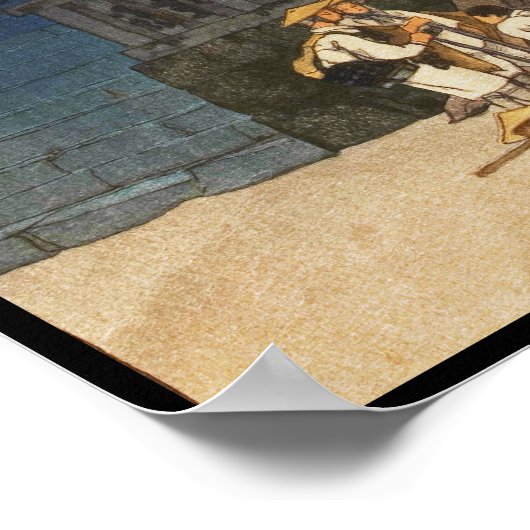 Misty day in Nikko Hiroshi Yoshida woodblock art Poster (Hoek)