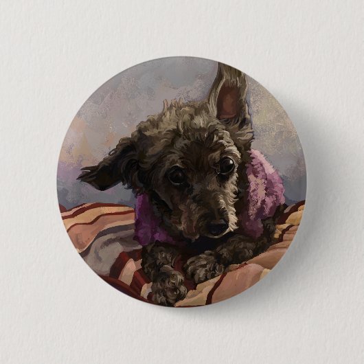 Misty de poedel ronde button 5,7 cm (Voorkant)