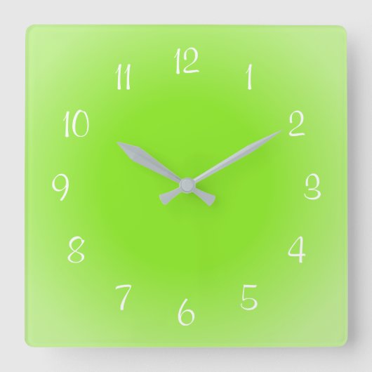 Misty Edges Green Frosted Design Soft Colors Vierkante Klok (Voorkant)