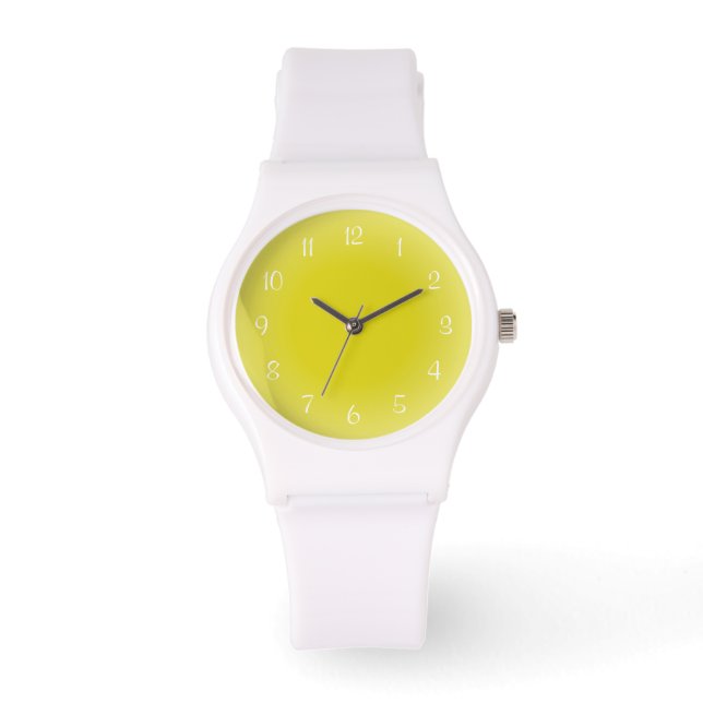 Misty Edges Yellow Frosted Design Soft Colors Horloge (Voorkant)