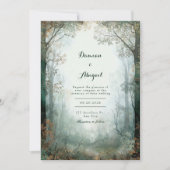 Misty Emerald Forest Path Romantic Woodland Kaart (Voorkant)