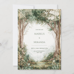 Misty Enchanted Forest Gouden Lijst Trouwdag