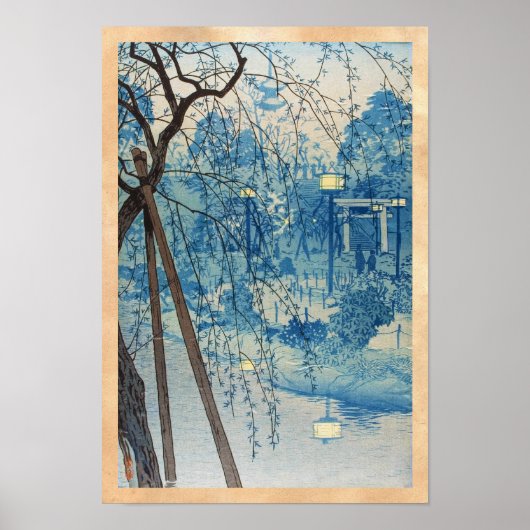 Misty Evening bij Shinobazu Pond, Tokyo Kasamatsu Poster (Voorkant)