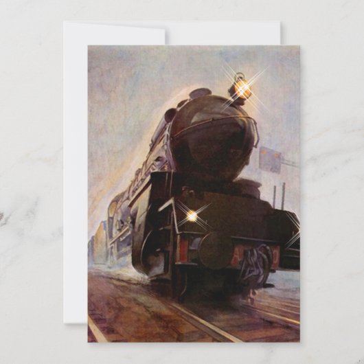 Misty Evening Train Retirement Party Invitations! Kaart (Voorkant)