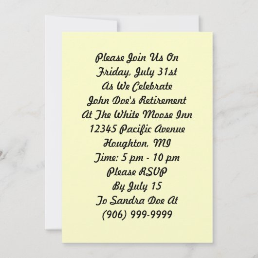 Misty Evening Train Retirement Party Invitations! Kaart (Achterkant)