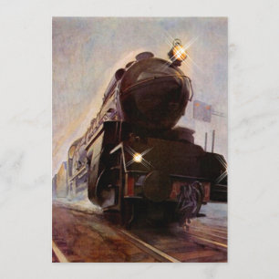 Misty Evening Train Retirement Party Invitations! Kaart