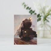 Misty Evening Train Sta Kaart (Staand voorkant)