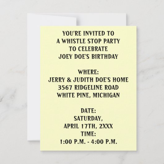 Misty Evening Train Sta Kaart (Achterkant)