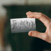 Misty Evergreen Forest Landschap Visitekaartje